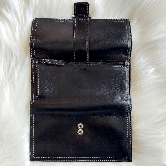 🗝FOSSIL Vintage Tri-fold Black Leather Wallet - Picture 4 of 9